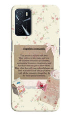 Hopeless Romantic Oppo A16 Hard Case Back Cover by Casekaro