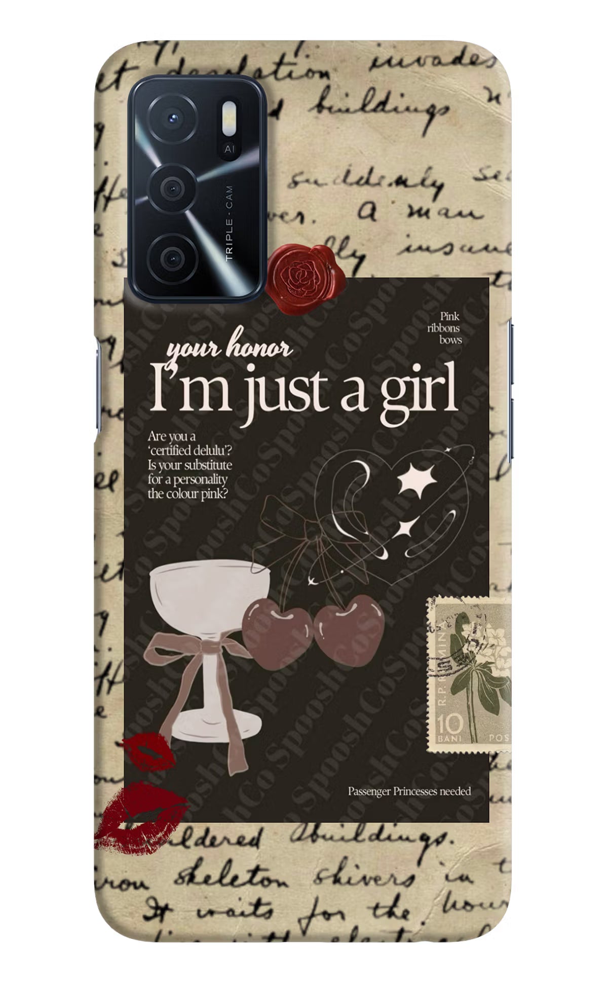 I am just a girl Oppo A16 Hard Case Back Cover by Casekaro