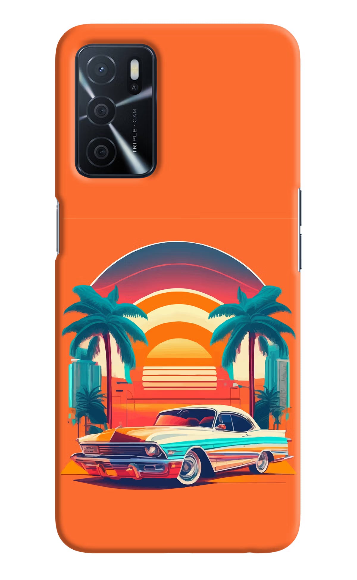 Palm Drive 80s Oppo A16 Hard Case Back Cover by Casekaro