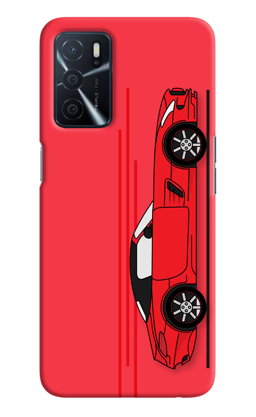 Red Velocity Oppo A16 Back Cover, Hard case
