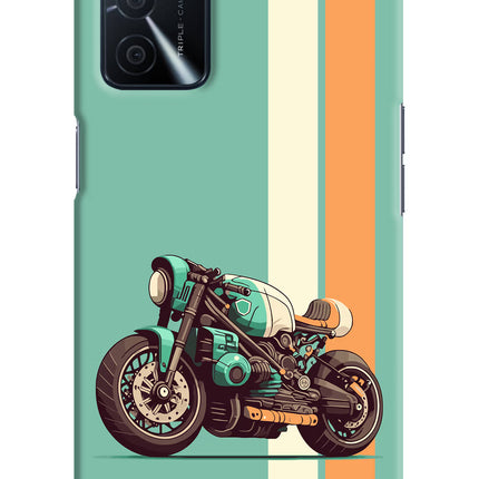 Striped Moto Drift Oppo A16 Hard Case Back Cover by Casekaro