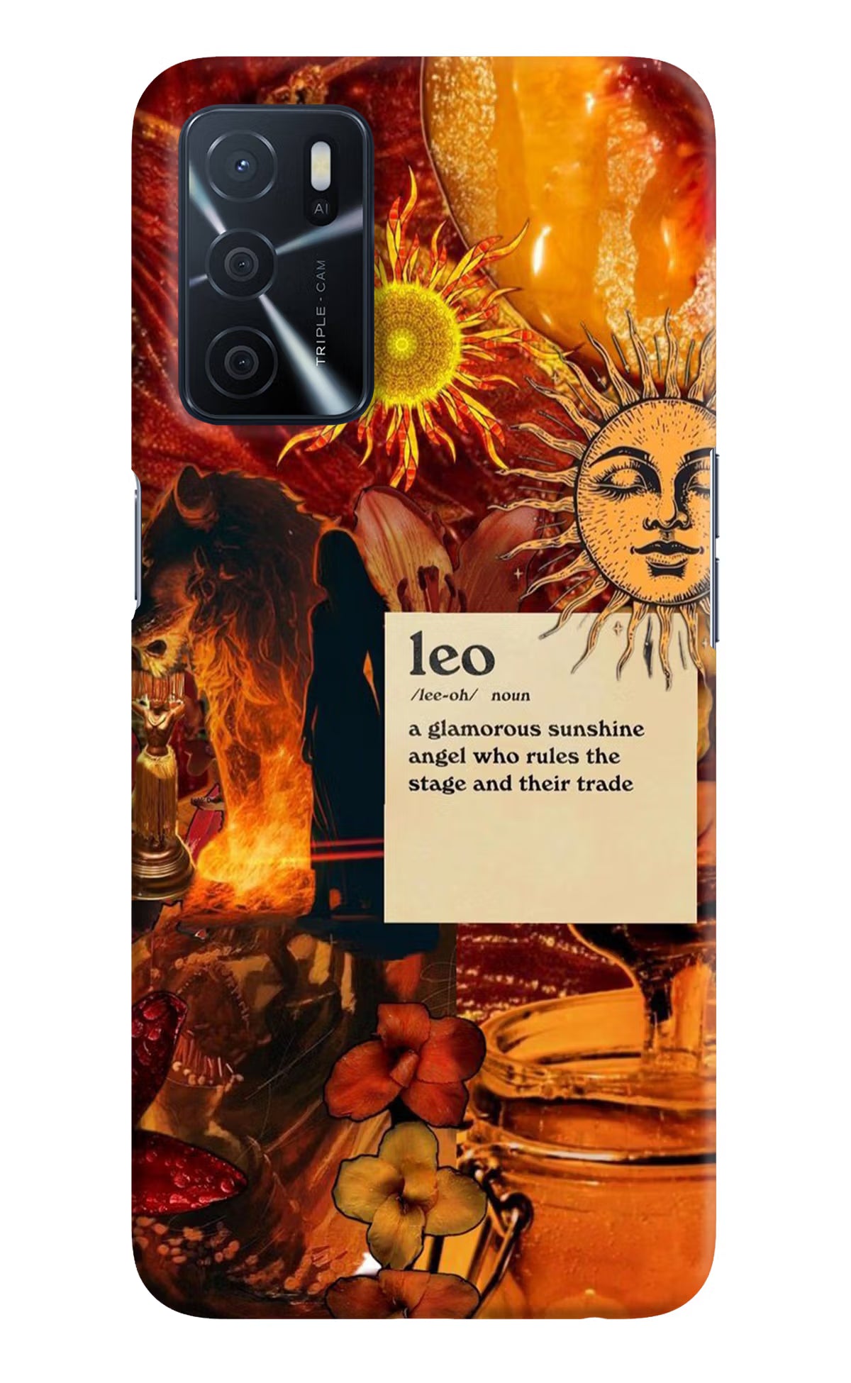 Leo Zodiac Oppo A16 Hard Case Back Cover by Casekaro