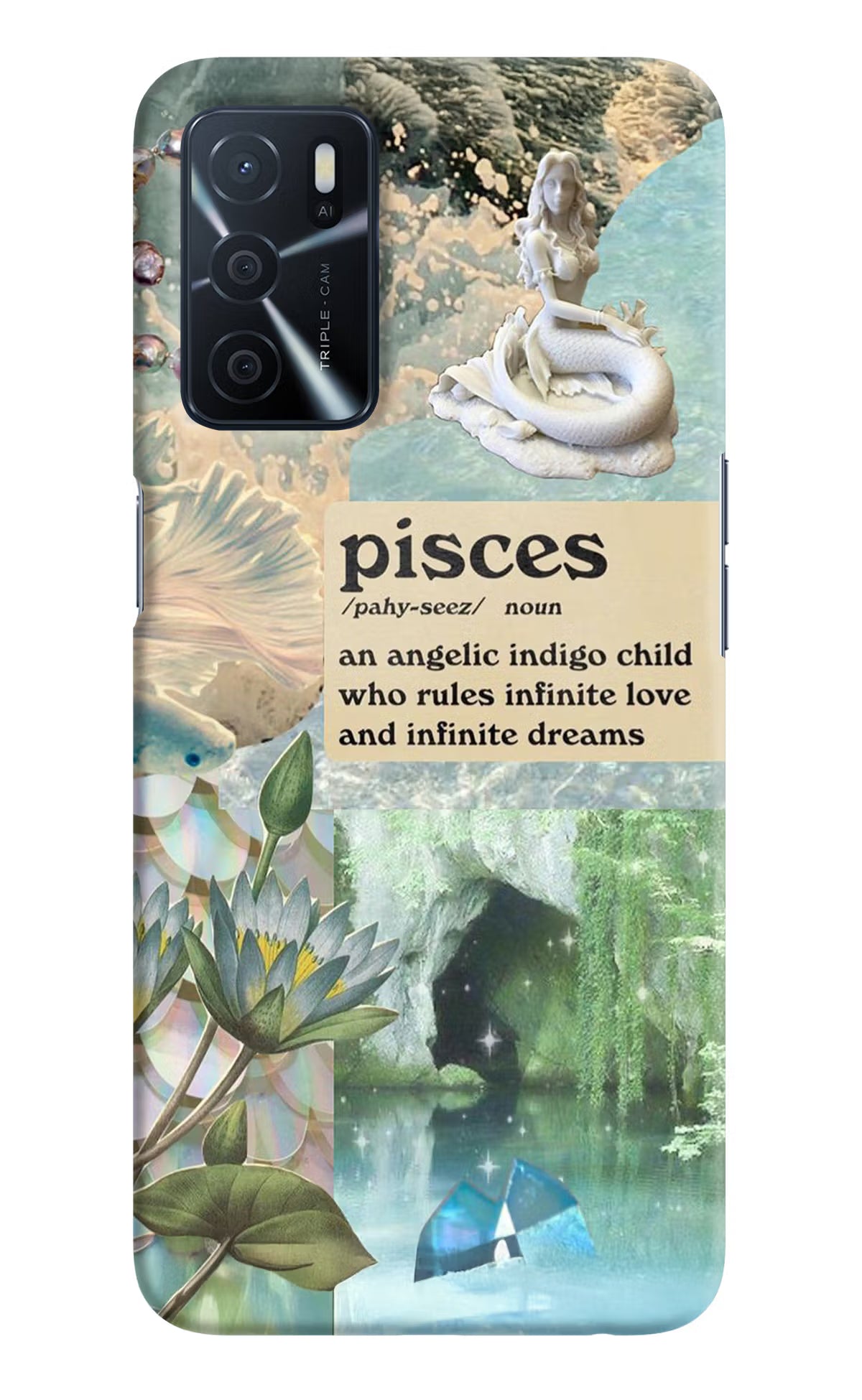 Pisces Zodiac Oppo A16 Hard Case Back Cover by Casekaro