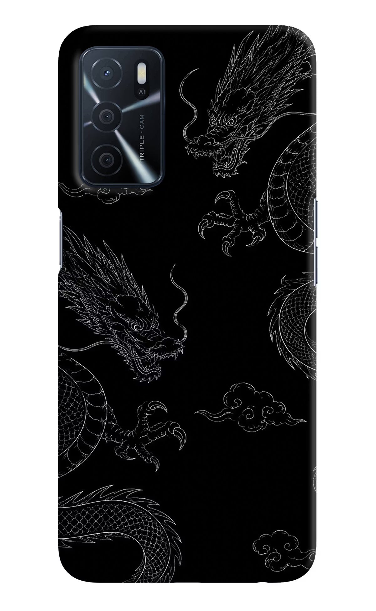 Twin Dragons Oppo A16 Hard Case Back Cover by Casekaro