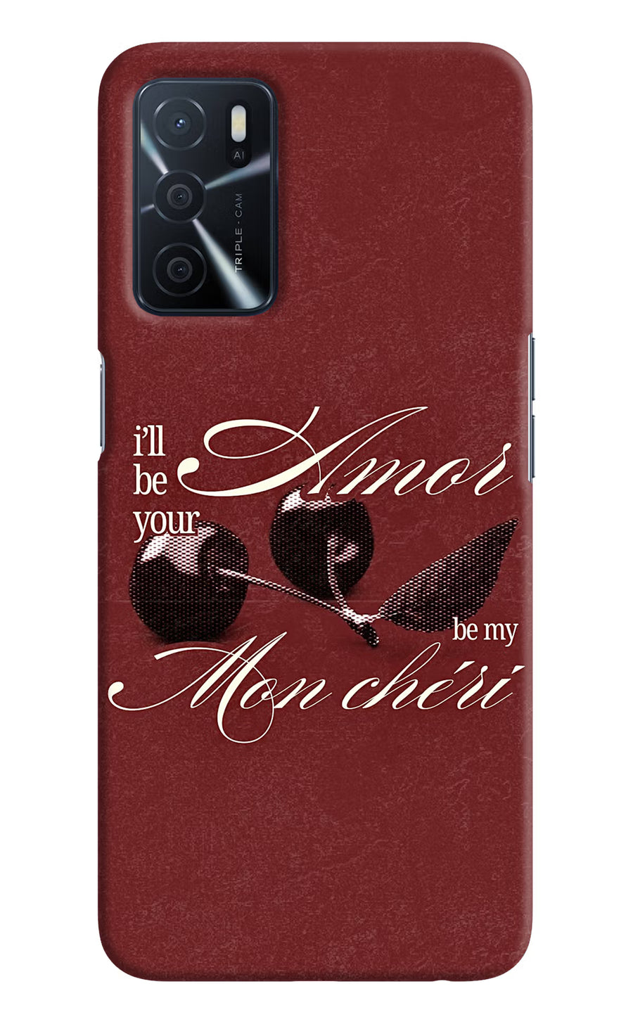 Velvet Cherry Oppo A16 Back Cover, Hard case