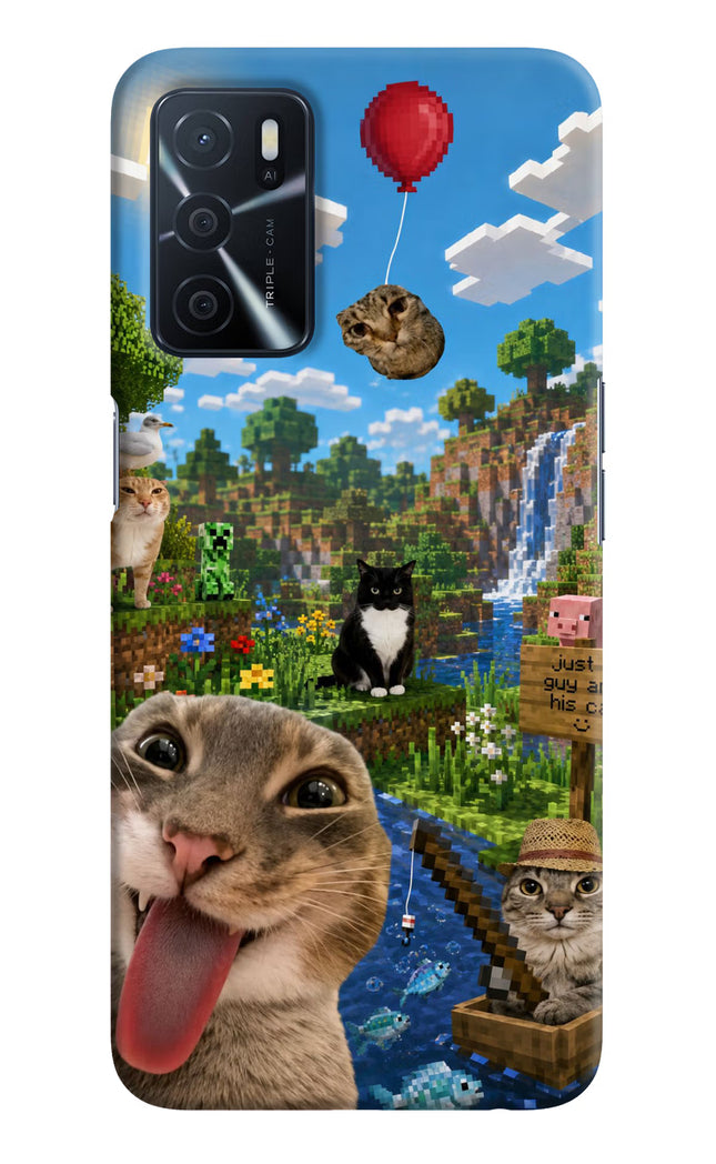 Minecraft Cat Chaos Oppo A16 Hard Case Back Cover by Casekaro