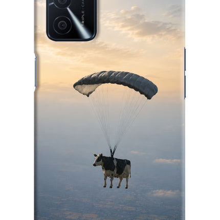 Skydiving Cow Oppo A16 Hard Case Back Cover by Casekaro