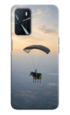 Skydiving Cow Oppo A16 Hard Case Back Cover by Casekaro