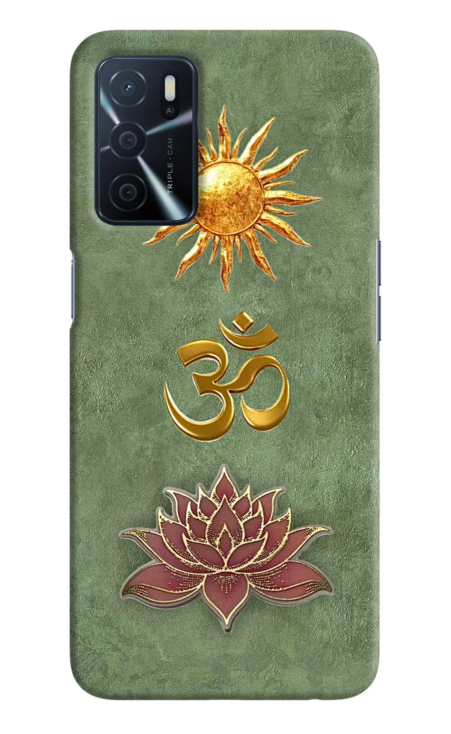 Om & Lotus Oppo A16 Back Cover, Hard case