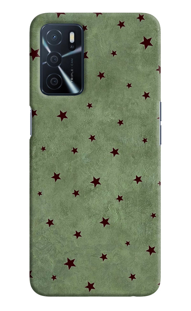 Green Stars Oppo A16 Hard Case Back Cover by Casekaro