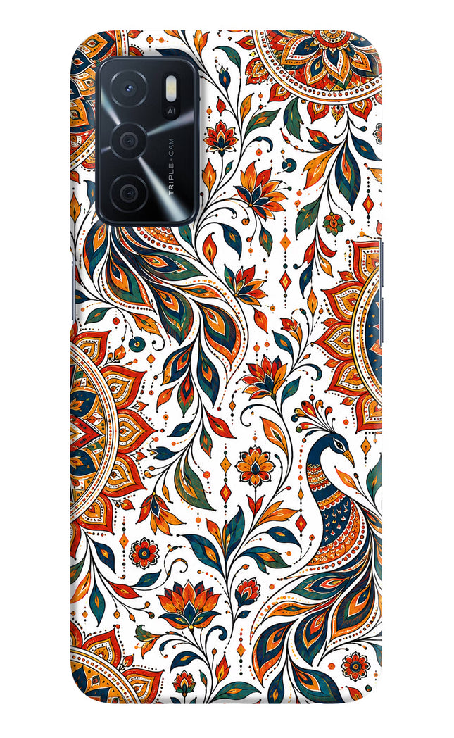 White Mayura Oppo A16 Hard Case Back Cover by Casekaro