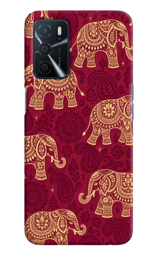 Maroon Elephant Oppo A16 Hard Case Back Cover by Casekaro