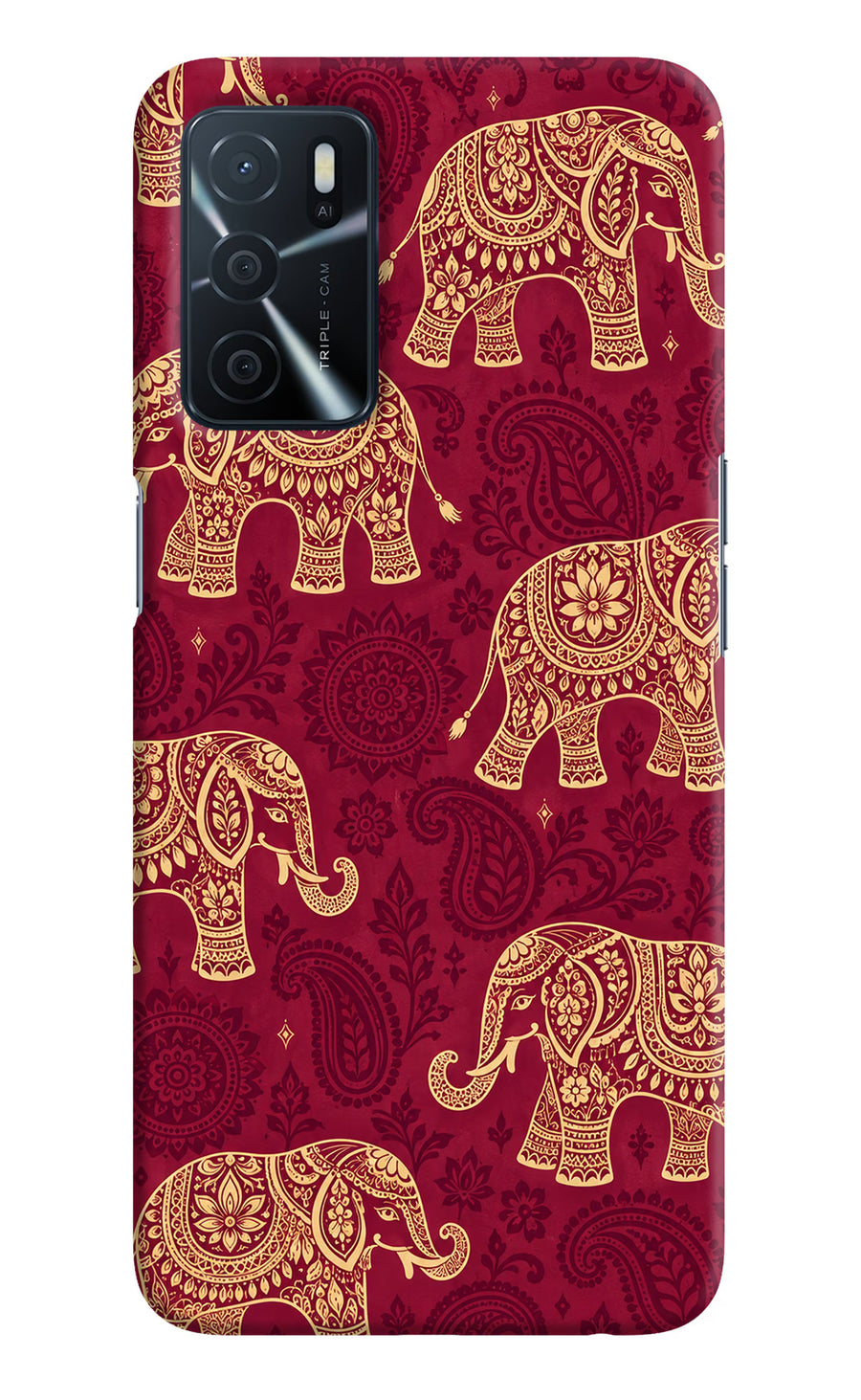 Maroon Elephant Oppo A16 Back Cover, Hard case