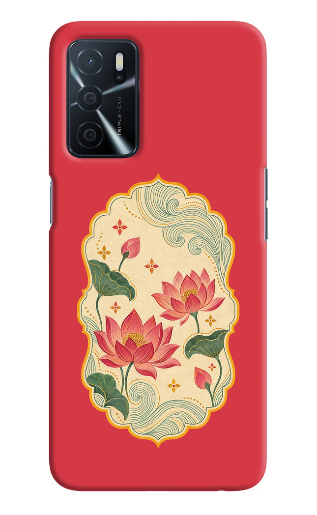 Pink Lotus Oppo A16 Hard Case Back Cover by Casekaro