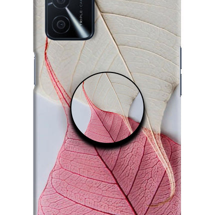 White Pink Leaf Oppo A16 Pop Case by Casekaro