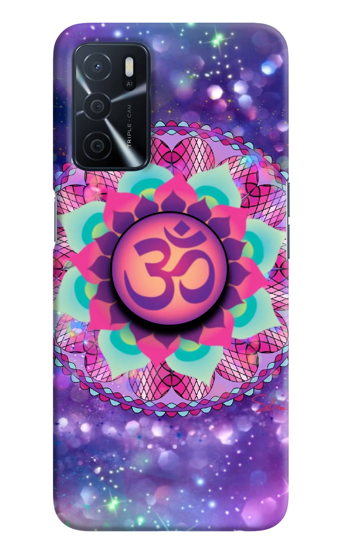 Om Purple Oppo A16 Pop Case by Casekaro