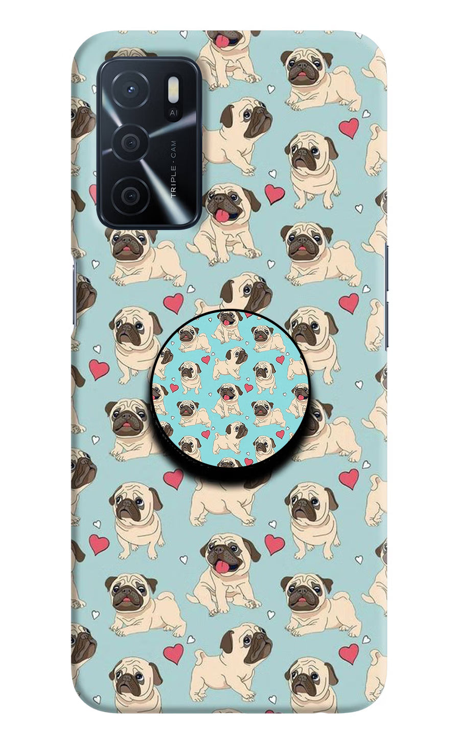 Pug Dog Oppo A16 Pop Case, Hard case