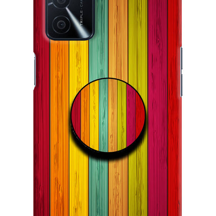 Multicolor Wooden Oppo A16 Pop Case by Casekaro