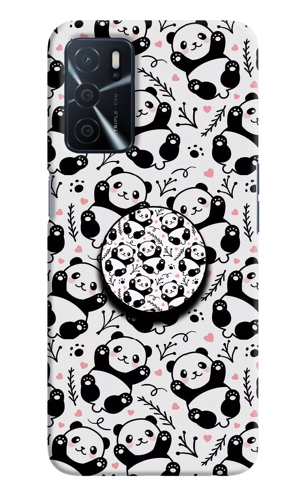 Cute Panda Oppo A16 Pop Case by Casekaro