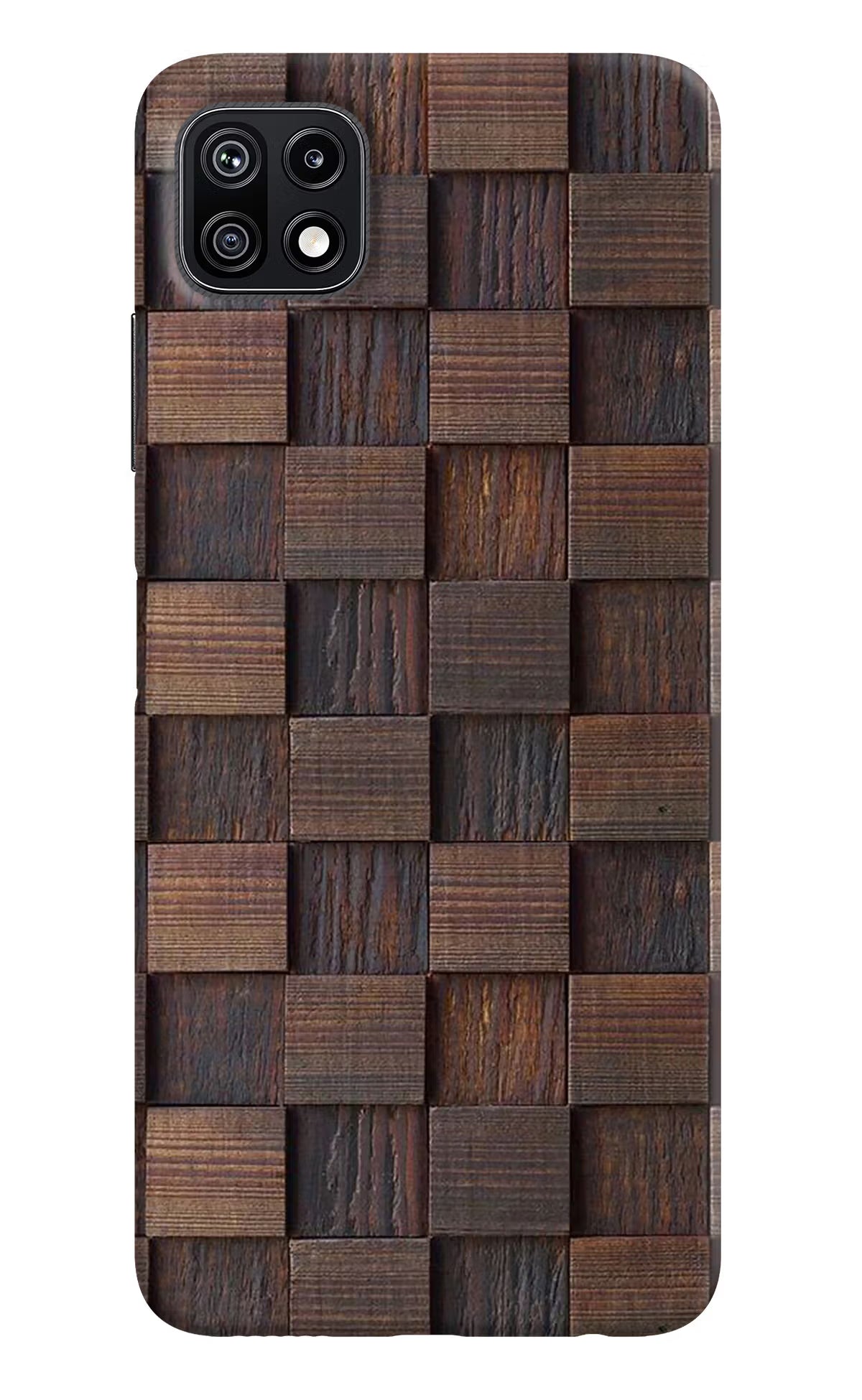 Wooden Cube Design Samsung F42 5G Hard Case Back Cover by Casekaro