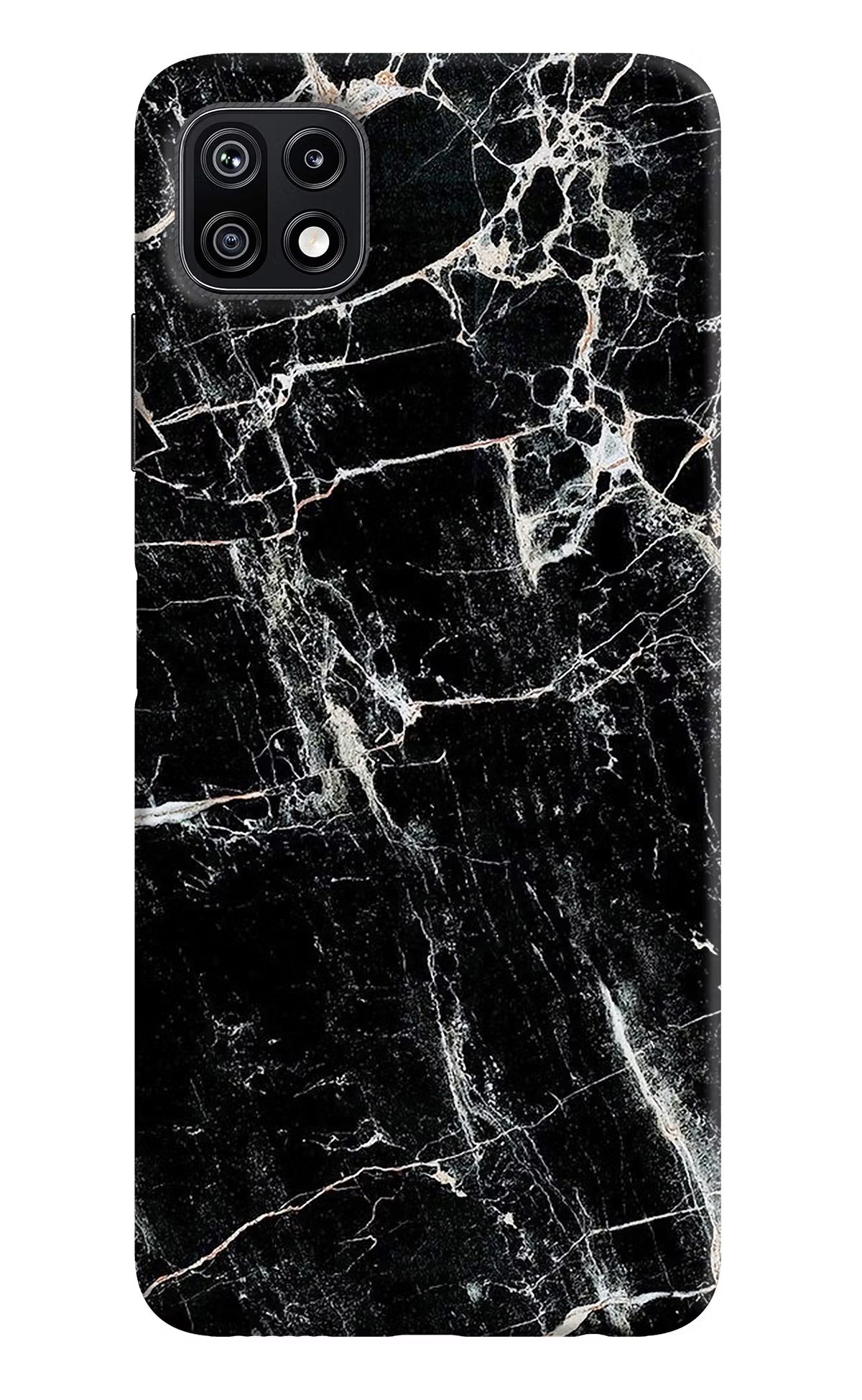Black Marble Texture Samsung F42 5G Hard Case Back Cover by Casekaro
