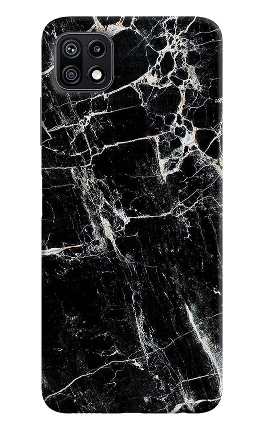 Black Marble Texture Samsung F42 5G Hard Case Back Cover by Casekaro