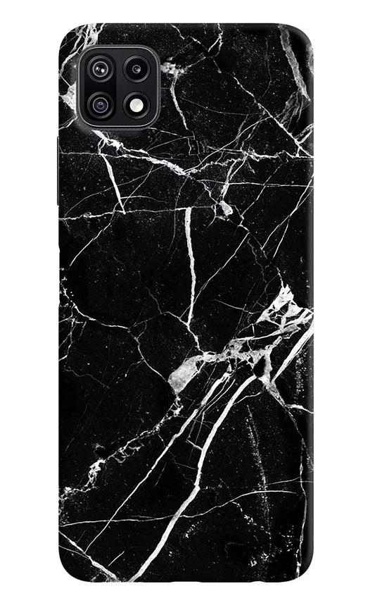 Black Marble Pattern Samsung F42 5G Hard Case Back Cover by Casekaro