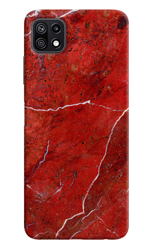 Red Marble Design Samsung F42 5G Hard Case Back Cover by Casekaro