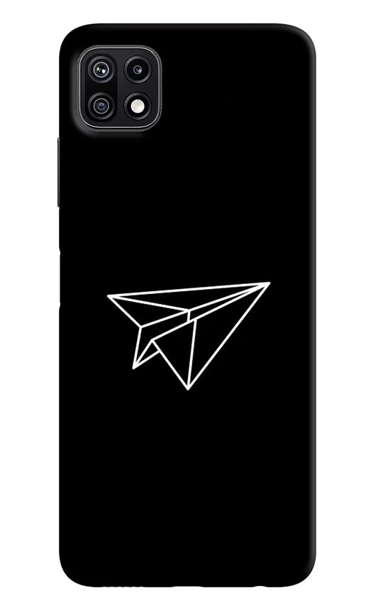 Paper Plane White Samsung F42 5G Hard Case Back Cover by Casekaro