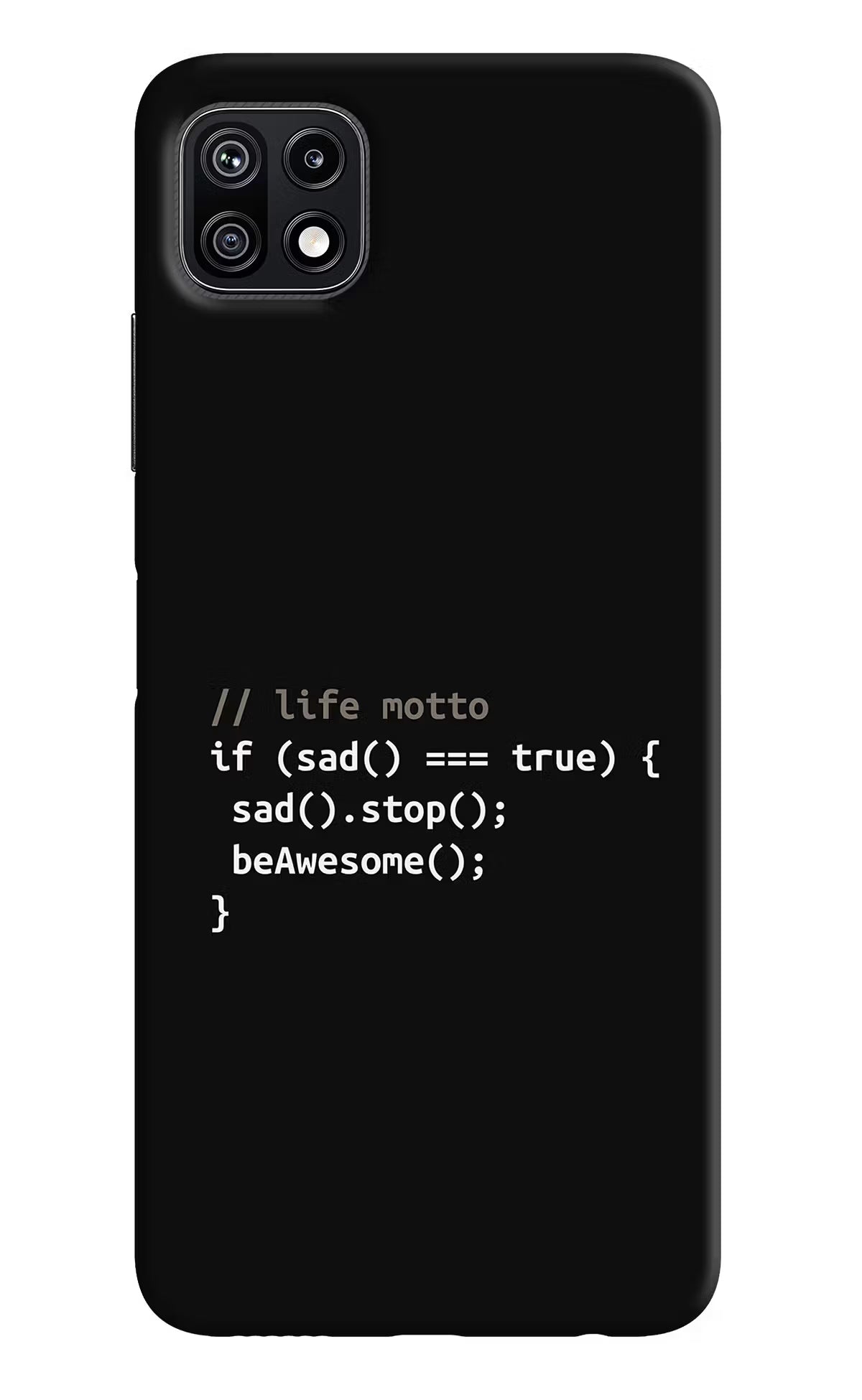 Life Motto Code Samsung F42 5G Hard Case Back Cover by Casekaro