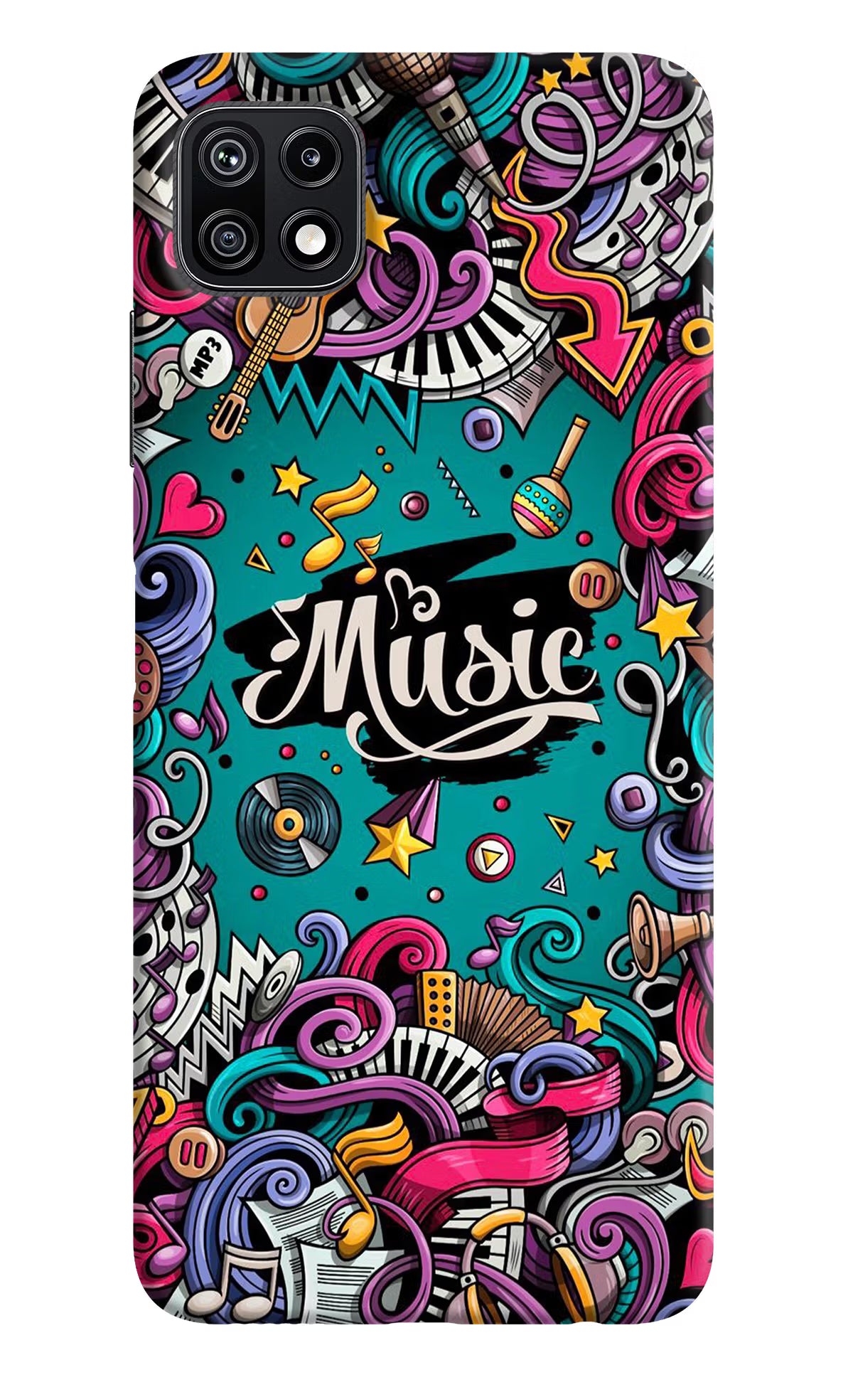 Music Graffiti Samsung F42 5G Hard Case Back Cover by Casekaro