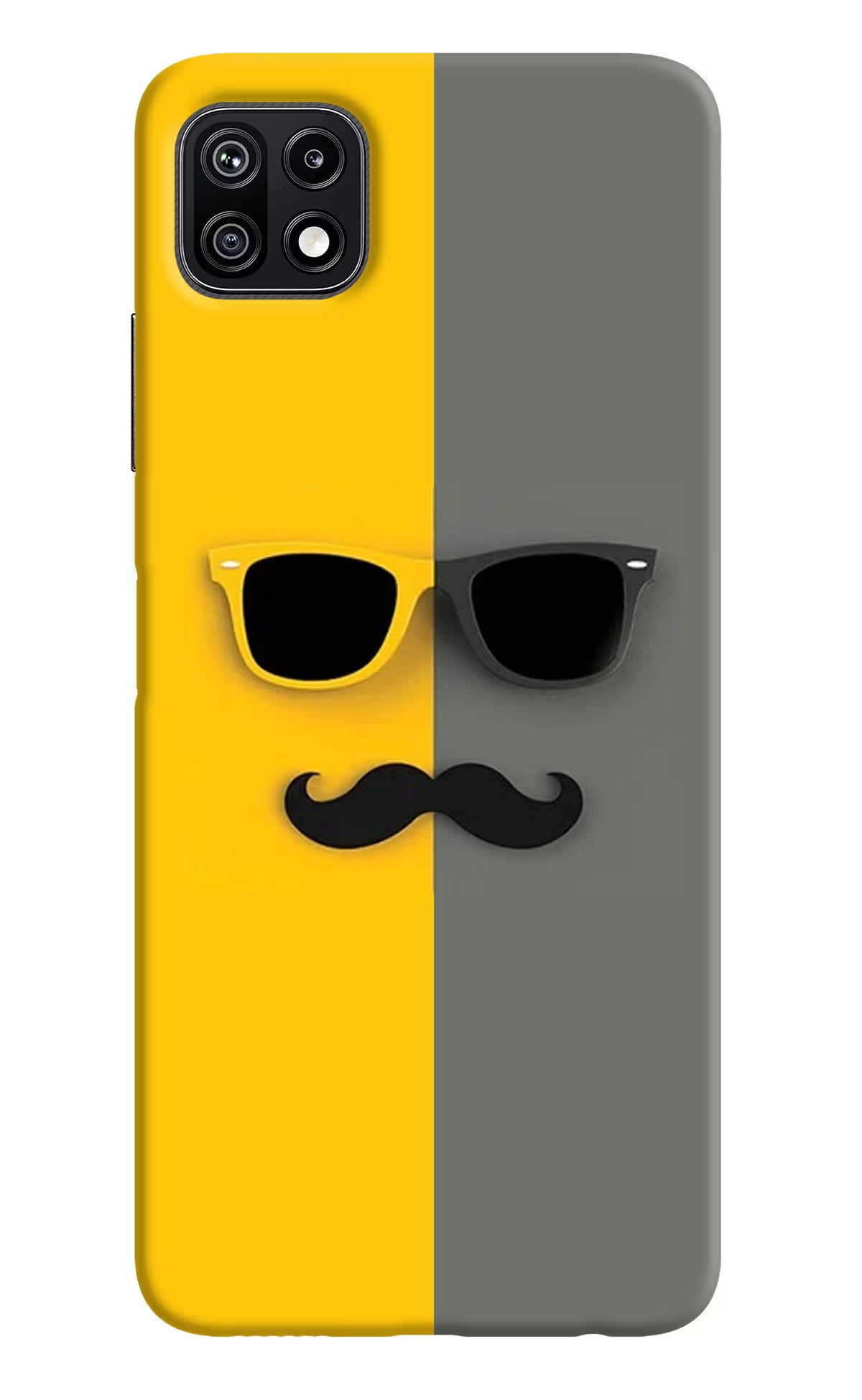 Sunglasses with Mustache Samsung F42 5G Hard Case Back Cover by Casekaro