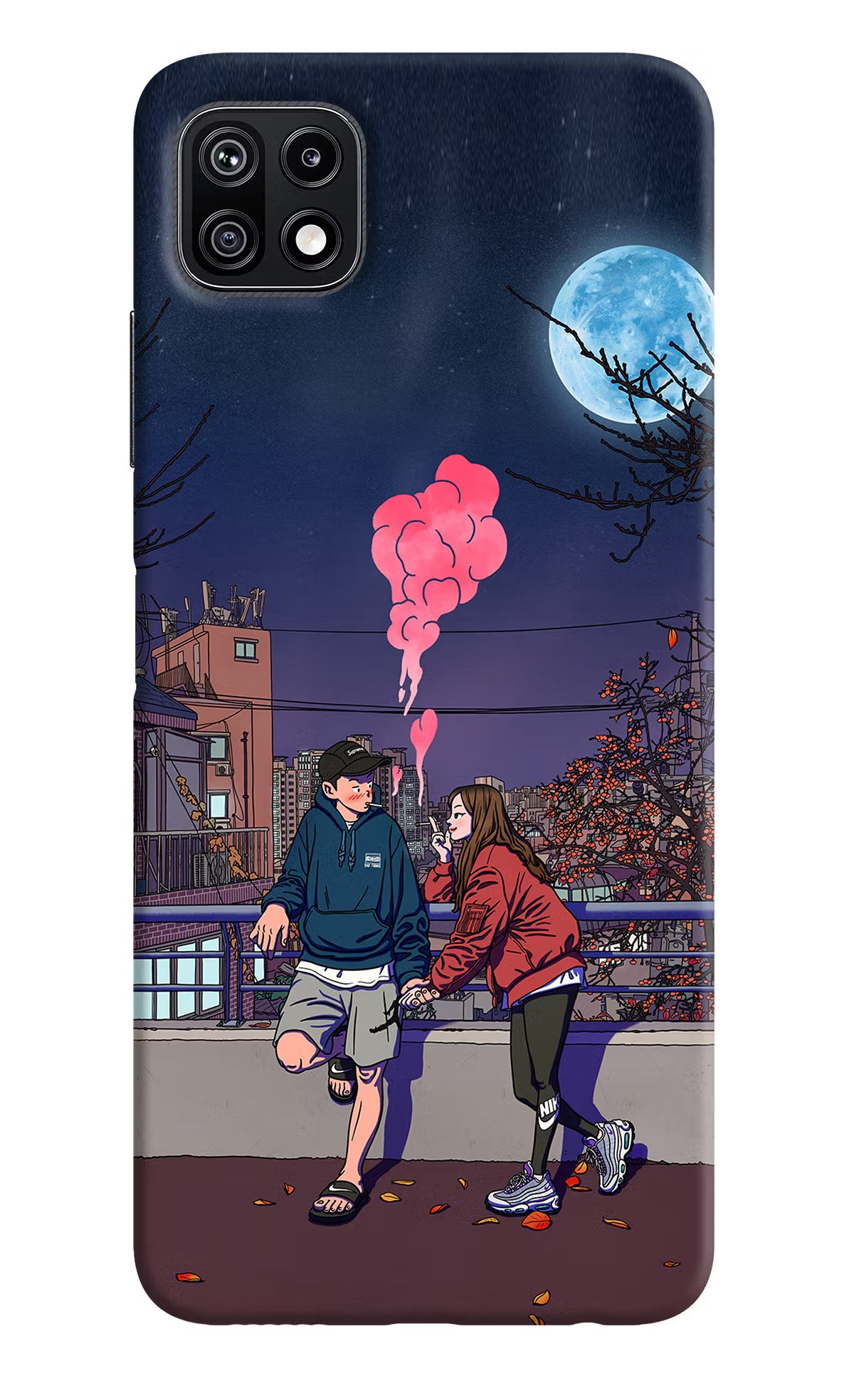 Chilling Couple Samsung F42 5G Hard Case Back Cover by Casekaro