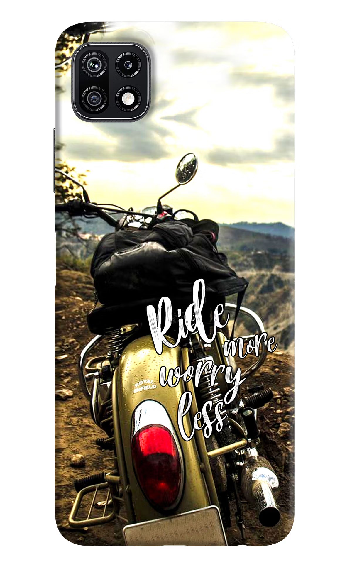 Ride More Worry Less Samsung F42 5G Hard Case Back Cover by Casekaro
