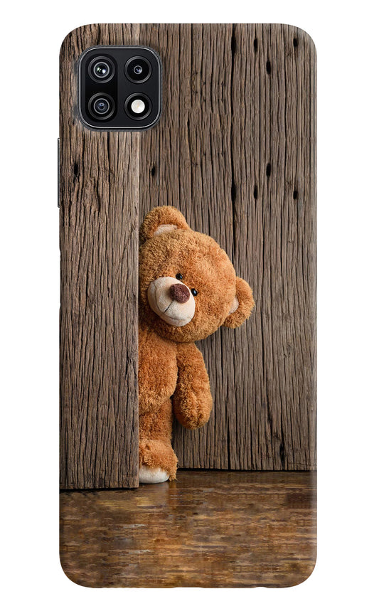Teddy Wooden Samsung F42 5G Hard Case Back Cover by Casekaro