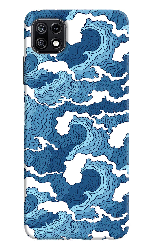 Blue Waves Samsung F42 5G Hard Case Back Cover by Casekaro