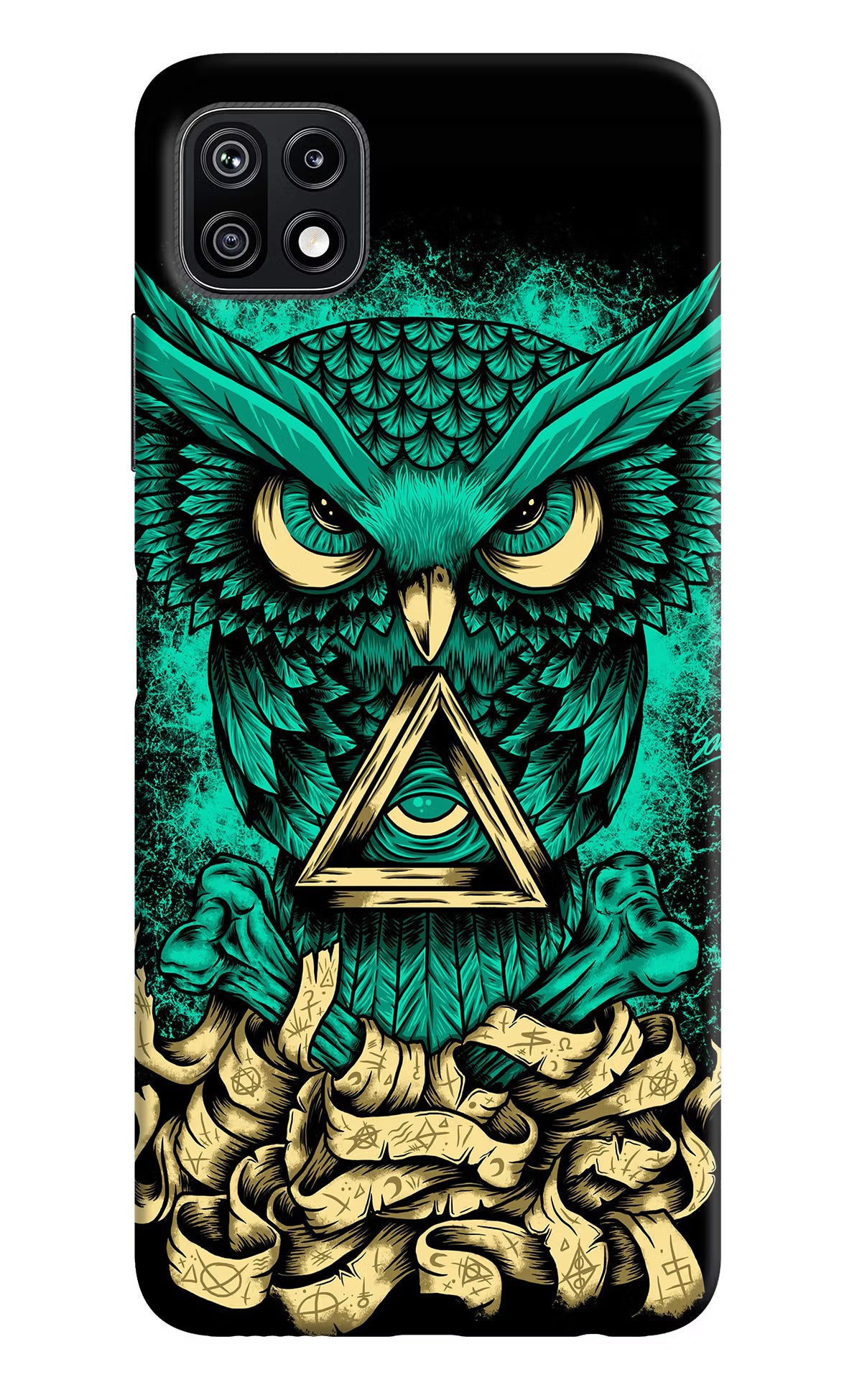 Green Owl Samsung F42 5G Hard Case Back Cover by Casekaro