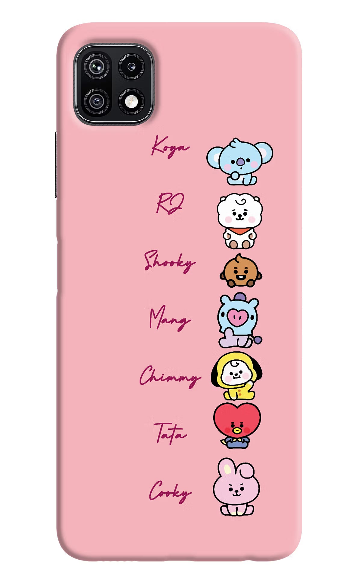 BTS names Samsung F42 5G Hard Case Back Cover by Casekaro