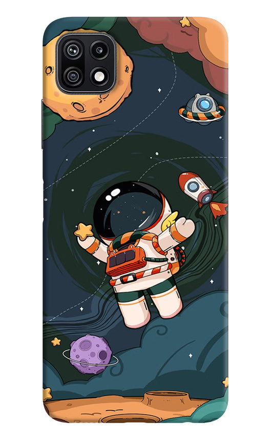 Cartoon Astronaut Samsung F42 5G Hard Case Back Cover by Casekaro