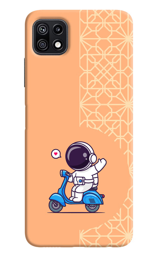 Cute Astronaut Riding Samsung F42 5G Hard Case Back Cover by Casekaro