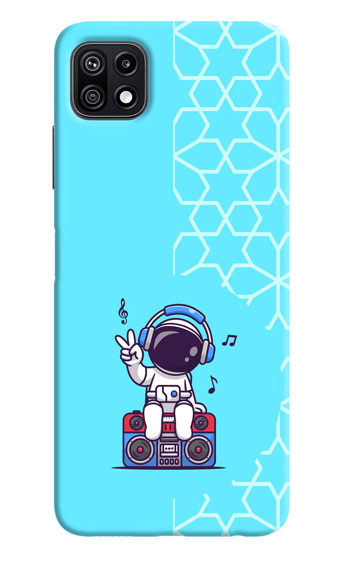 Cute Astronaut Chilling Samsung F42 5G Hard Case Back Cover by Casekaro