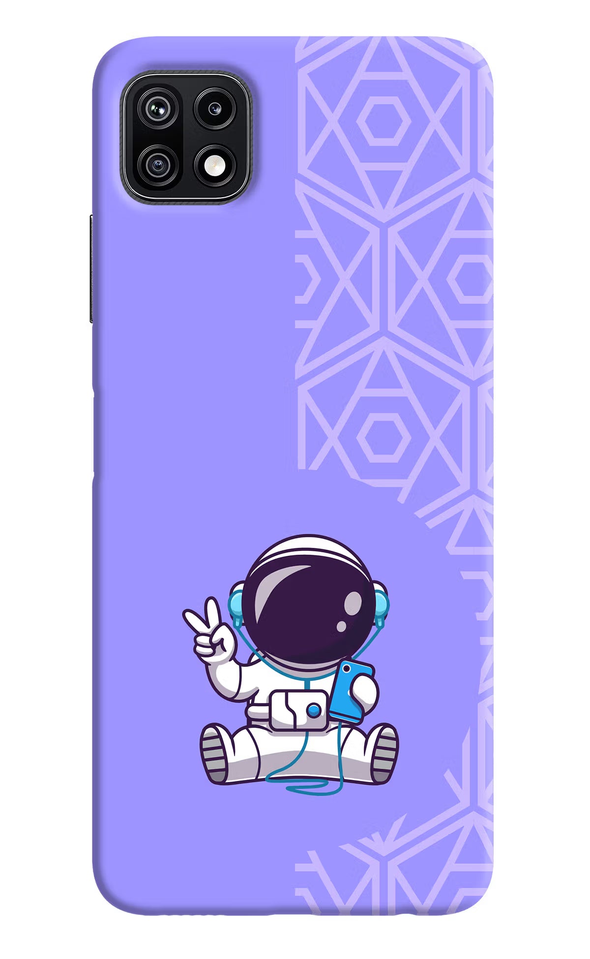Cute Astronaut Chilling Samsung F42 5G Hard Case Back Cover by Casekaro