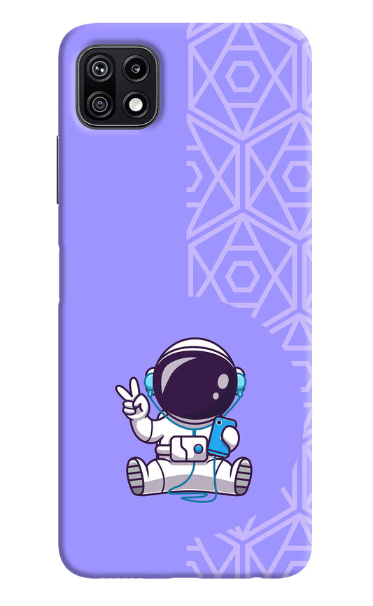 Cute Astronaut Chilling Samsung F42 5G Hard Case Back Cover by Casekaro