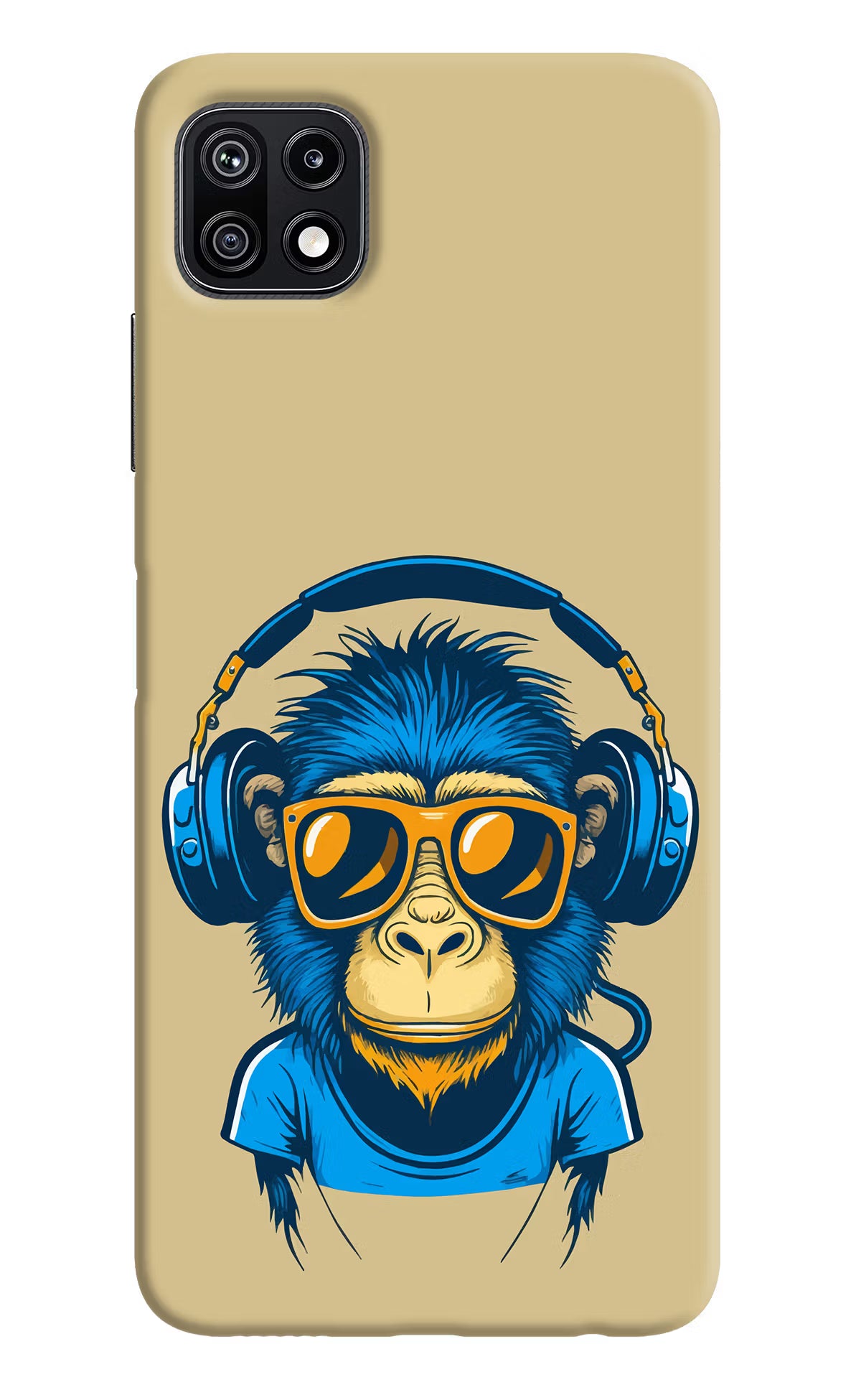 Monkey Headphone Samsung F42 5G Hard Case Back Cover by Casekaro