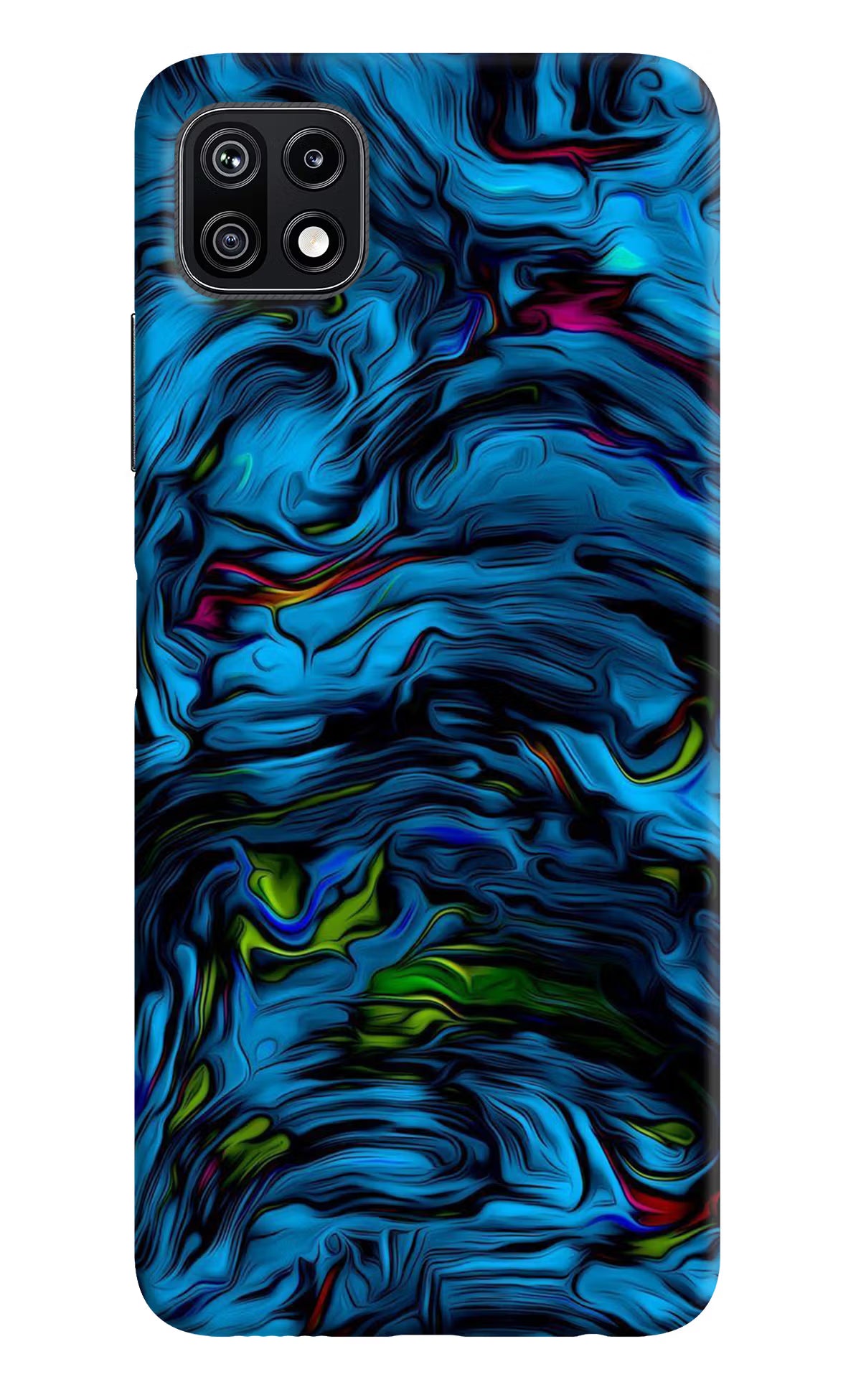 Dark Blue Abstract Samsung F42 5G Hard Case Back Cover by Casekaro