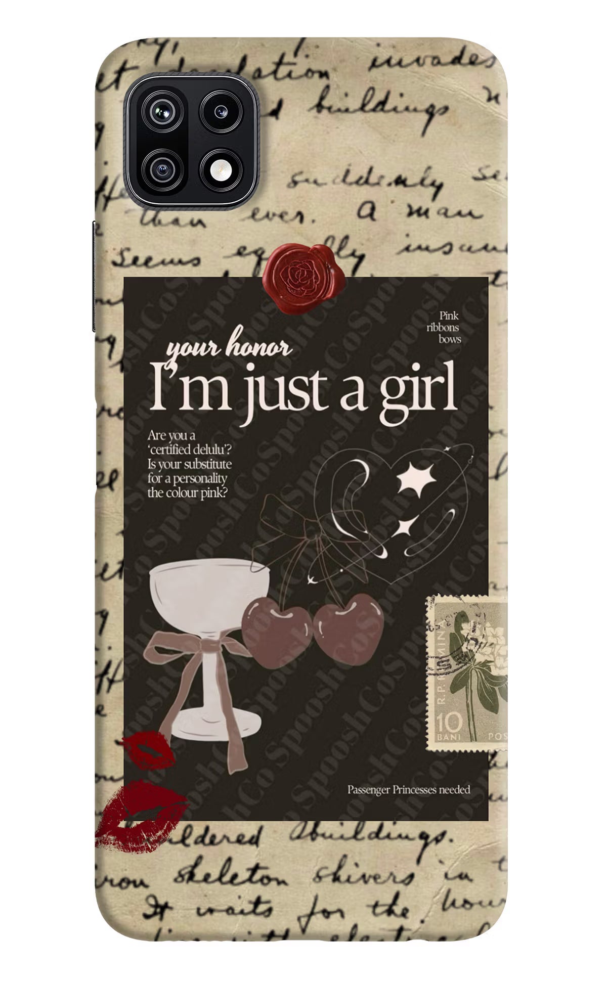 I am just a girl Samsung F42 5G Hard Case Back Cover by Casekaro