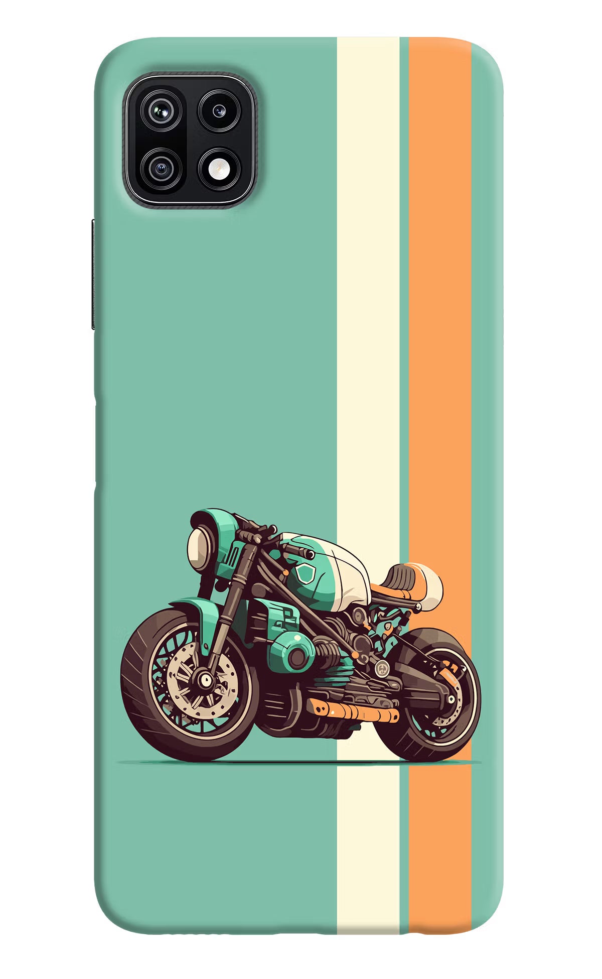 Striped Moto Drift Samsung F42 5G Hard Case Back Cover by Casekaro