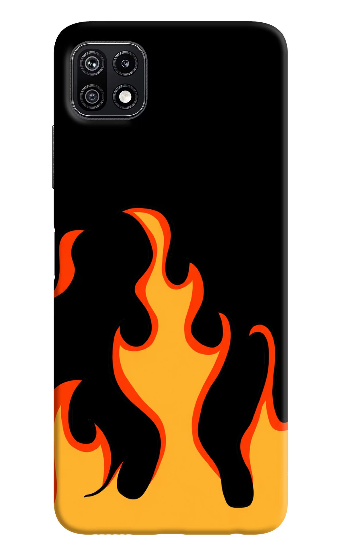 Fired Up – Black Samsung F42 5G Hard Case Back Cover by Casekaro
