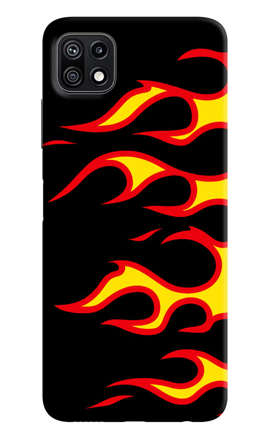 Side Sweep Flames Samsung F42 5G Hard Case Back Cover by Casekaro