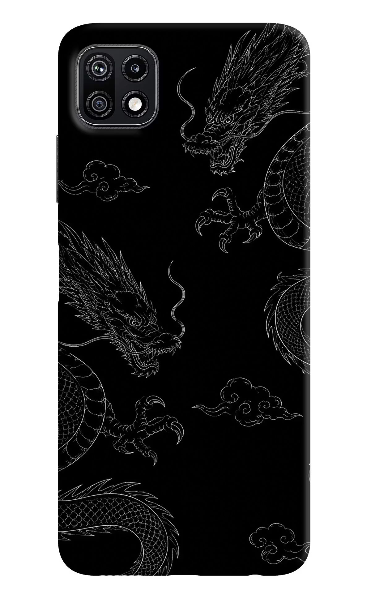 Twin Dragons Samsung F42 5G Hard Case Back Cover by Casekaro